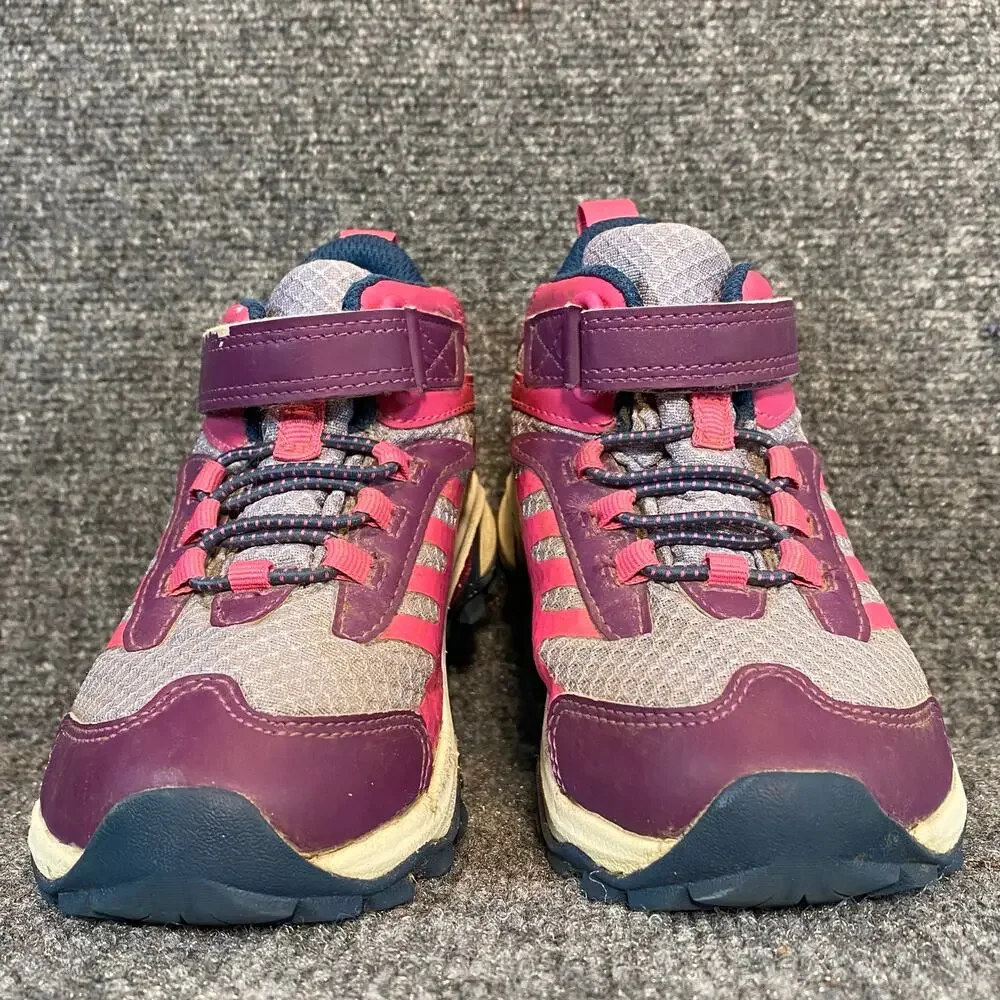 Merrell Moab Pink Purple Speed 2 Mid A/C Waterproof Hiking Boots Sneaker Kids 13